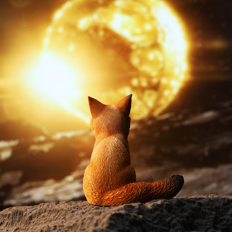 Adorable Fox Figurine Trendy Desk Ornament Gift for Animal Lovers