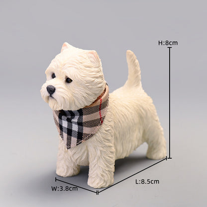 West Highland White Terrier Figurine Cute Dog Statue Pet Lover Desktop Ornament