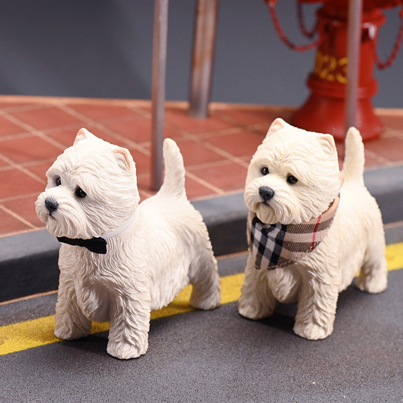 West Highland White Terrier Figurine Cute Dog Statue Pet Lover Desktop Ornament