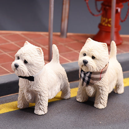 West Highland White Terrier Figurine Cute Dog Statue Pet Lover Desktop Ornament
